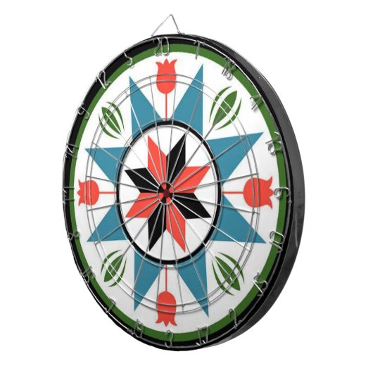 Familienaam Gepersonaliseerd Blauw Dartboard Dartbord (Voorkant Rechts)