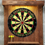 Familienaam Gepersonaliseerd Blauw Dartboard Dartbord<br><div class="desc">Een dartboard is een populair recreatief en competitief spel dat uren plezier biedt voor spelers van alle leeftijden en vaardigheidsniveaus. Typisch gemaakt van sisal vezels, kurk, of elektronische componenten, zijn dartboards ontworpen om de impact van darts te weerstaan, terwijl ze nauwkeurige scoringszones bieden. Standaard dartboards hebben een cirkelvormig ontwerp met...</div>