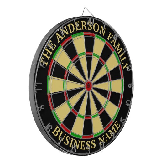 Familienaam Gepersonaliseerd Blauw Dartboard Dartbord (Voorkant Links)