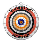Familienaam Gepersonaliseerd Blauw Dartboard Dartbord (Voorkant)