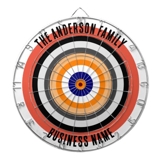 Familienaam Gepersonaliseerd Blauw Dartboard Dartbord (Voorkant)
