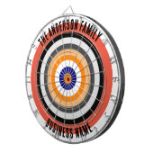 Familienaam Gepersonaliseerd Blauw Dartboard Dartbord (Voorkant Rechts)