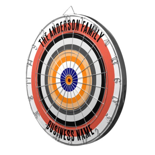Familienaam Gepersonaliseerd Blauw Dartboard Dartbord (Voorkant Rechts)