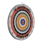 Familienaam Gepersonaliseerd Blauw Dartboard Dartbord (Voorkant Links)