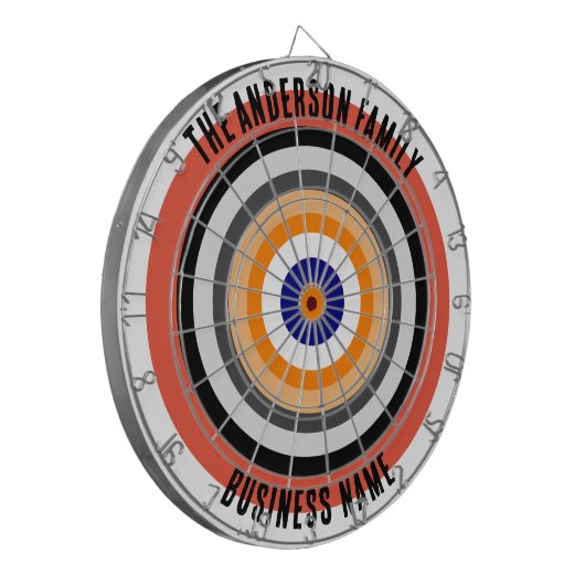Familienaam Gepersonaliseerd Blauw Dartboard Dartbord (Voorkant Links)