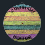 Familienaam Gepersonaliseerd Blauw Dartboard Dartbord<br><div class="desc">Een dartboard is een populair recreatief en competitief spel dat uren plezier biedt voor spelers van alle leeftijden en vaardigheidsniveaus. Typisch gemaakt van sisal vezels, kurk, of elektronische componenten, zijn dartboards ontworpen om de impact van darts te weerstaan, terwijl ze nauwkeurige scoringszones bieden. Standaard dartboards hebben een cirkelvormig ontwerp met...</div>