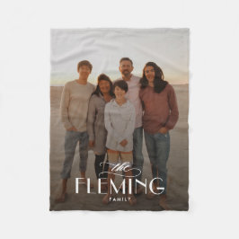 Familienaam Gepersonaliseerd Fotodeken Portret Fleece Deken