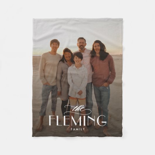 Familienaam Gepersonaliseerd Fotodeken Portret Fleece Deken (Voorkant)