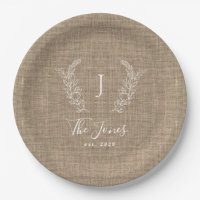 Familienaam gepersonaliseerde burlap rustic