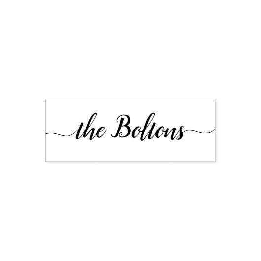 Familienaam Gepersonaliseerde Chique Kalligrafie M Zelfinktende Stempel (Design)