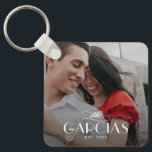 Familienaam Gepersonaliseerde Foto Sleutelhanger<br><div class="desc">Houd uw toetsen veilig en spectaculair met een persoonlijke sleutelhanger. Ontworpen door: Berry Berry Sweet,  Modern Stationery en Personalized Gifts. Bezoek onze website op www.berryberrysweet.com om onze volledige productlijnen te bekijken.</div>