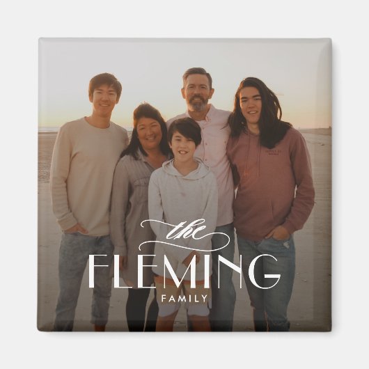 Familienaam Gepersonaliseerde Fotomagneet Magneet (Voorkant)