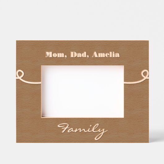 Familienaam Gepersonaliseerde houten afbeeldingen  Gegraveerde Lijstjes (Voorkant)