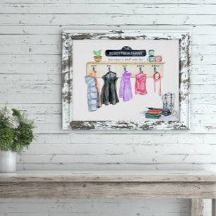Familienaam Gepersonaliseerde modderkamer-kerstc Poster