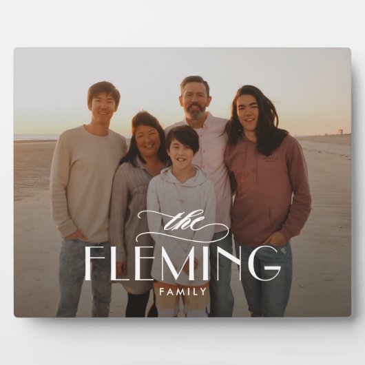 Familienaam Gepersonaliseerde Photo Desktop Plaque Fotoplaat (Voorkant)