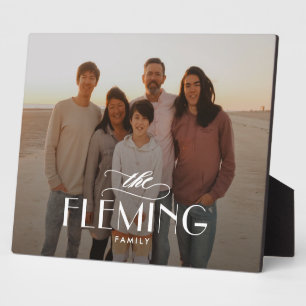 Familienaam Gepersonaliseerde Photo Desktop Plaque Fotoplaat