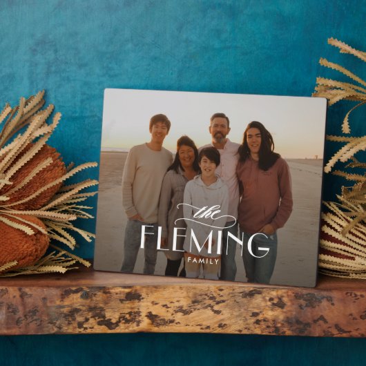 Familienaam Gepersonaliseerde Photo Desktop Plaque Fotoplaat (Zijkant)