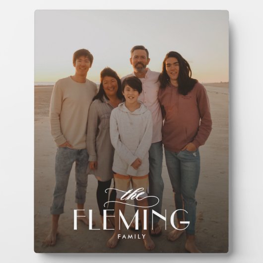 Familienaam Gepersonaliseerde Photo Desktop Plaque Fotoplaat (Voorkant)