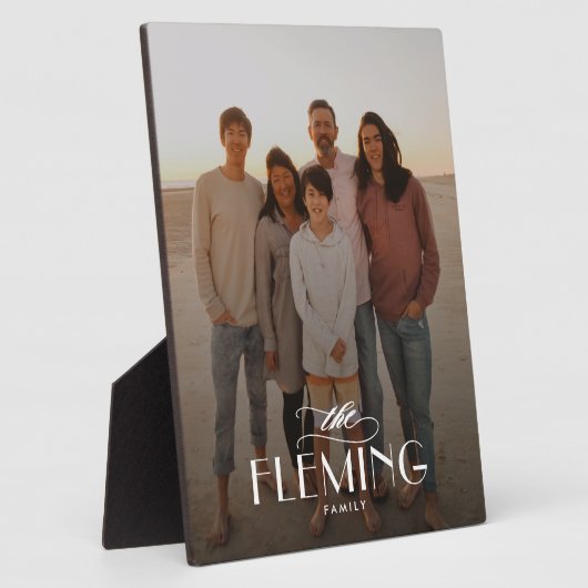 Familienaam Gepersonaliseerde Photo Desktop Plaque Fotoplaat (Zijkant)