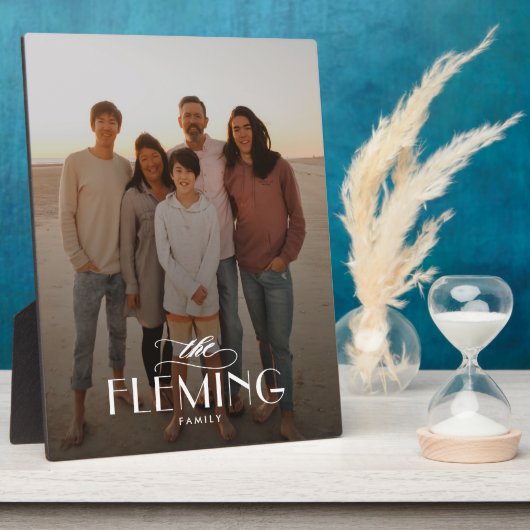 Familienaam Gepersonaliseerde Photo Desktop Plaque Fotoplaat (Zijkant)