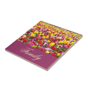 Familienaam geschenken Tegelmotief Tulp Bloemen Fe Tegeltje