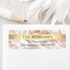 Familienaam Gold Band White & Roos Gold Marble Vs2 Etiket