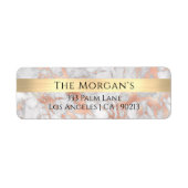 Familienaam, gouden band, wit en Roos goudmarmer Etiket (Voorkant)