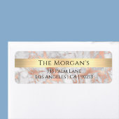 Familienaam, gouden band, wit en Roos goudmarmer Etiket