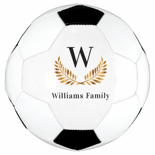 Familienaam gouden zwarte voetbal (Voorkant)