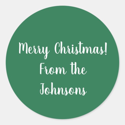 Familienaam Groen Kerstcadeau Etiket (Voorkant)