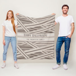 Familienaam  Halloween Mummy Stripes Fleece Deken
