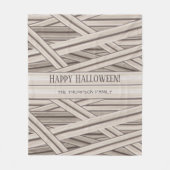 Familienaam  Halloween Mummy Stripes Fleece Deken (Voorkant)