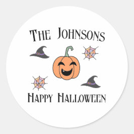 Familienaam Halloween Party Ronde Sticker