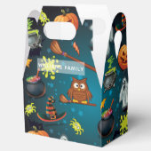 Familienaam Halloween patroon gepersonaliseerd Bedankdoosjes (Geopend)