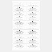 Familienaam, hart- en retouradres Aangepast Labels (Vel)