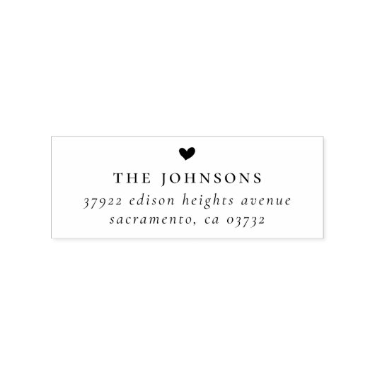 Familienaam, hart- en retouradres Aangepast Rubberstempel (Afrduk)