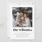 Familienaam Hart Foto Feestdagenkaart (Voorkant)