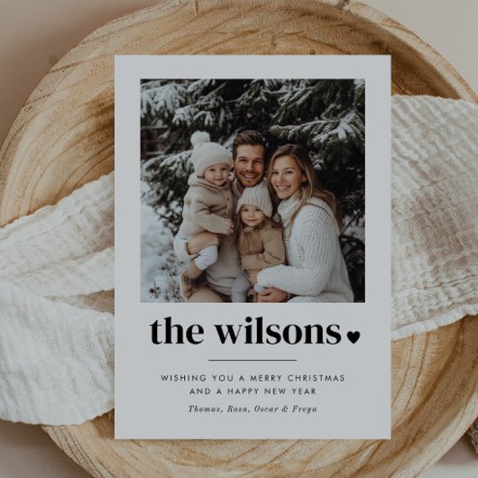 Familienaam Hart Foto Feestdagenkaart