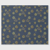 Familienaam hedendaagse marine zwarte kerst cadeaupapier (Vlak)