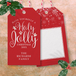 Familienaam Heilige Joolige Kerst Cadeaulabel