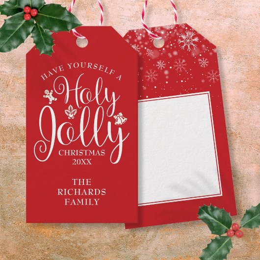 Familienaam Heilige Joolige Kerst Cadeaulabel