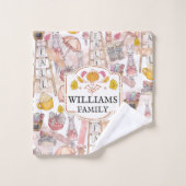 Familienaam Herfst Waterverf Herfst Bad Handdoek (Wasdoekje)