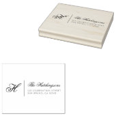 Familienaam & het Adres van de Terugkeer van het M Rubberstempel (Gestempeld)