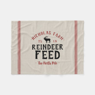 Familienaam Holiday Reindedarvoer Grain Sack Fleece Deken