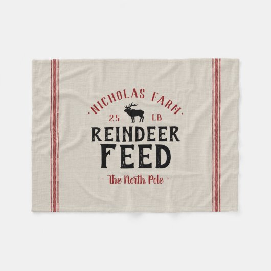 Familienaam Holiday Reindedarvoer Grain Sack Fleece Deken (Voorkant (Horizontaal))