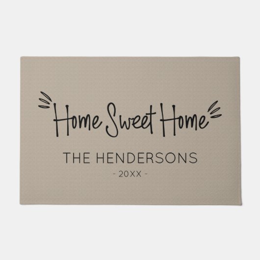 Familienaam Home Sweet Home Deurmat (Voorkant)