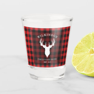 Familienaam Houthakker Schotland Geruite Blokhut a Shot Glas