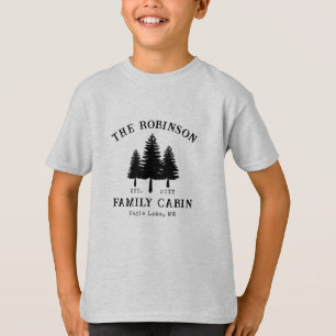 Familienaam Hut Rustiek Landelijk Bomen T-shirt