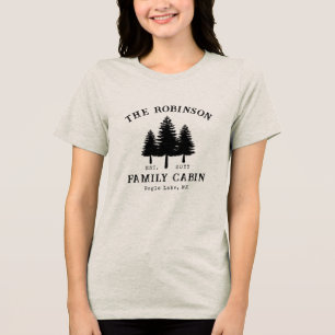 Familienaam Hut Rustiek Landelijk Bomen Tri-Blend Shirt