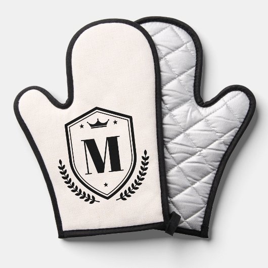 Familienaam Initiaal Letter Monogram Kransbadge Ovenwant